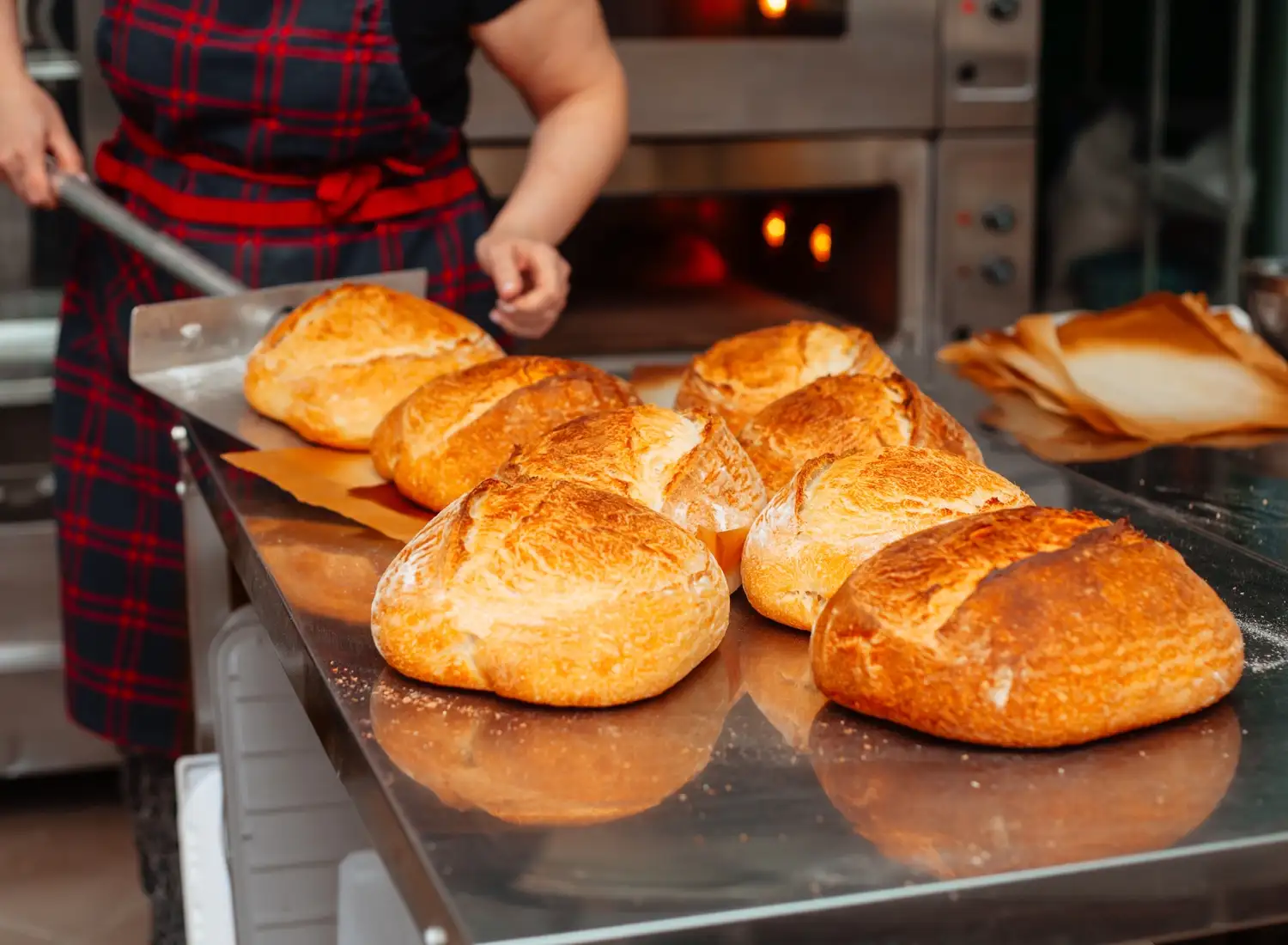 Handcrafted artisan sourdough breads arranged for wholesale